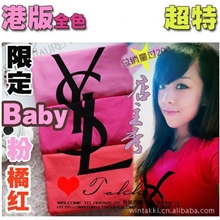 Y家T丝绒植绒面字母LOGO印花简约风欧美T