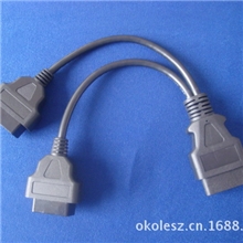OBD线束一分二转换线OBD2延长线适合使用2个OBD设备