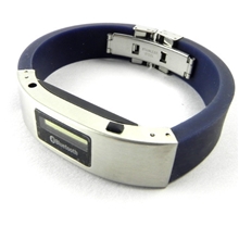 百裕益蓝牙手镯手环时间来电号码显示橡胶黑色蓝色