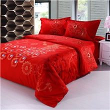 雍荣雅阁特价婚庆四件套全棉大红色纯棉结婚床上用品特价批发