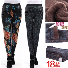 D78中老年女装妈妈装冬装棉裤九分裤批发老年人裤子