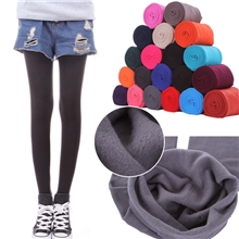 C014时尚女装糖果色打底裤拉毛裤秋冬连裤袜女裤加厚