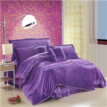 正品高挡超柔海藻绒四件套加厚绣花贴边秋冬保暖床上用品多件套