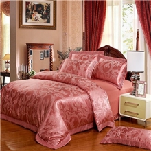 专柜品质新款高档全棉大提花绣花婚庆床上用品四件套批发代发