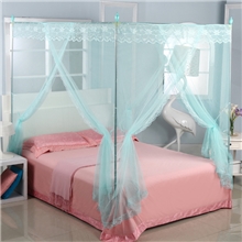 蚊帐不锈钢落地加粗公主蚊帐宫廷方顶三开门蚊帐批发特价尺寸全