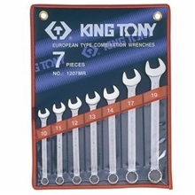 台湾蓝带KINGTONY7件套英制两用扳手梅开扳手套装1207SR
