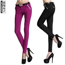 2013秋装新款女裤韩版金色镶边口袋时尚修身时装小脚裤93086