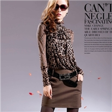 2013新款秋冬装挂脖包臀欧美蕾丝豹纹长袖爆款连衣裙女装批发