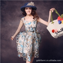热卖金缕衣重工刺绣欧根莎连衣裙2012夏季新款印花女装裙1346