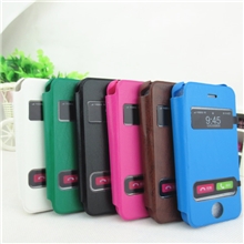 iphone4/4S智能皮套苹果44s开屏保护套苹果开窗皮套iphone5