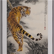 高端织锦杭州礼品收藏馈赠精品真丝立体织锦上山虎