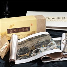 高端立体织锦丝绸画文化礼品立体织锦清明上河图（局部）真丝画