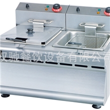厂家直销台式电炸炉SC-8X2不锈钢双缸炸炉广州双驰小吃设备