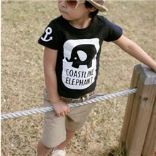 外贸童装批发夏季百搭可爱大笨象印花韩版童装短袖T恤6125