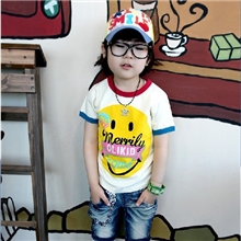 儿童短袖t恤明星宝宝最爱太阳笑脸环保印花外贸童装批发6148