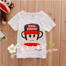 童装短袖T恤/独家抢鲜发布/夏季韩版童装绅士猴印花6154