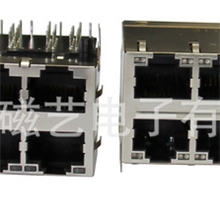 RJ45网络接口2X1双层带滤波器RJ45接口,10/100/1000MRJ45