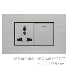 温州厂家直销开关插座墙壁开关插座X5-118炫银一开三孔插座