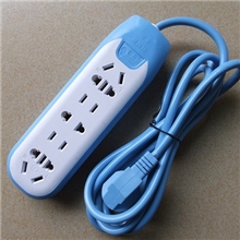 拳牛电器2020炫彩包胶十六孔插座2米船型大功率抗摔地拖