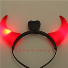 大号多色发光牛角发光牛角发箍牛角灯闪光角玩具恶魔发卡
