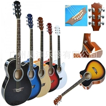 供应39寸缺角民谣木吉他练习琴琴行首选暑假大量供应颜色齐全