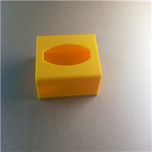 压克力纸巾盒黄色纸巾盒可雕刻镂空图案欢迎客人来图来样定做