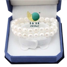 推荐卓伟珍珠手链9mm二排扁珠手饰珍珠饰品外贸饰品131209