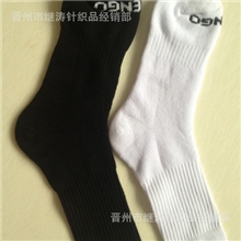 批发迪卡侬全棉纯色款毛圈男袜黑白毛巾袜子批发便宜袜子