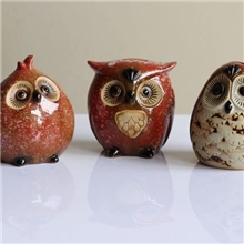 陶瓷猫头鹰储钱罐家居装饰品摆件zakka小动物储蓄罐3款102