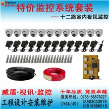 十二路特价型监控系统套装－采集卡电源半球摄像机75－3视频线