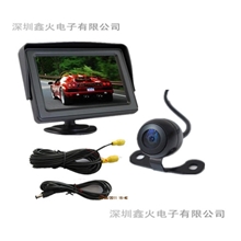 车载倒车影像=外挂摄像头+4.3寸后视系统倒车可视影像汽车后视
