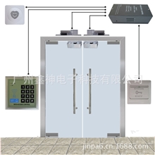 双开玻璃门门禁系统套装上有框下无框玻璃门门禁套装门禁机全套