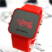 塑胶壳LED手表时尚热销库存塑料LED镜子手表