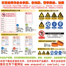 生产有限空间作业安全告知牌警示标志代理销售防护用品