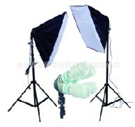 供应四联灯人像/服装拍摄套装50*70柔光箱+灯架拍摄灯网店拍摄