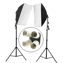 供应人像服装网店拍摄套装50*70单灯头柔光箱+一转四灯头+灯架