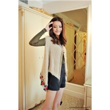 2013秋装新款中长款毛衣女立体玫瑰花开衫披肩2604