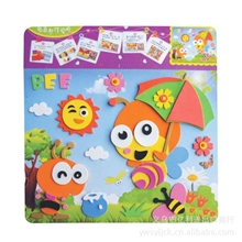 厂家直销A/W/X款EVA贴画立体拼图儿童手工制作diy粘贴画层层贴