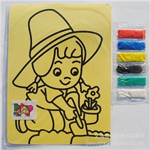 厂家直销32k大号黄色沙画批发15*20cm儿童沙画