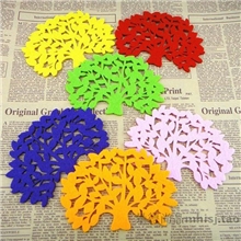 生产毛毡杯垫大树造型无纺布隔热垫防滑垫毛毡餐垫支持订做