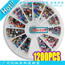 美甲饰品多色平底钻异形钻台湾钻美甲钻12色盒装送钻盘