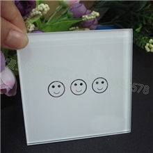 生产加工三位雅白镂空触摸符号触摸开关面板86钢化玻璃