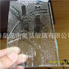 压花玻璃富贵竹海棠竹编各种颜色镀膜玻璃圆片钢化玻璃夹胶