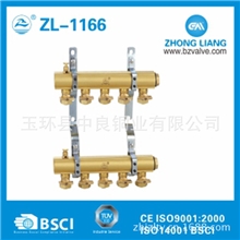 黄铜双球阀分水器、单球阀分集水器、地热集分水器、水系统分水器