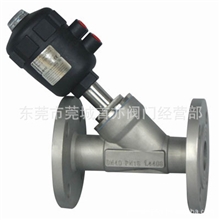 气动胶头法兰角座阀