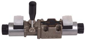 供应液压阀6通径换向阀带应急控制手柄的电磁换向阀