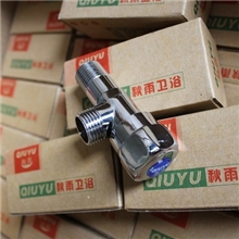 厦门秋雨卫浴QIUYU全铜三角阀快开手轮红冲