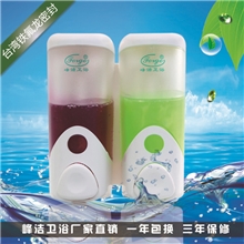 540ml双格深圳厂家透明ABS耐用双用皂液器酒店皂液器手动皂液盒