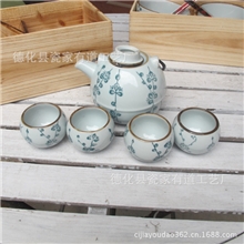 厂家直销外单尾货特价直销一壶四杯木盒包装提梁壶茶具19.5