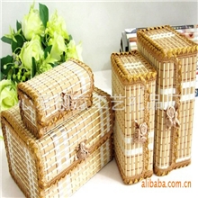 竹编套四化妆盒时尚精品首饰盒套四收纳盒